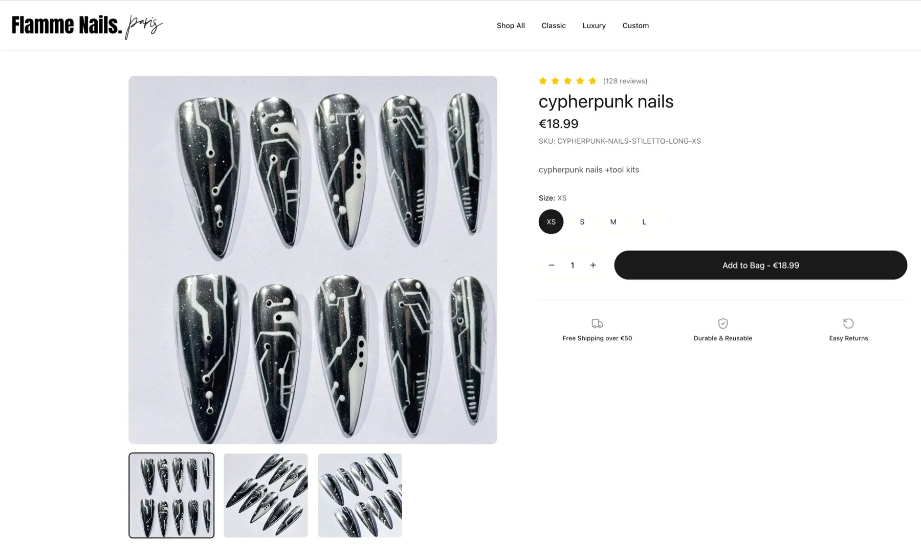 Flamme Nails Paris — Independent e-shop for a Paris press-on nail brand